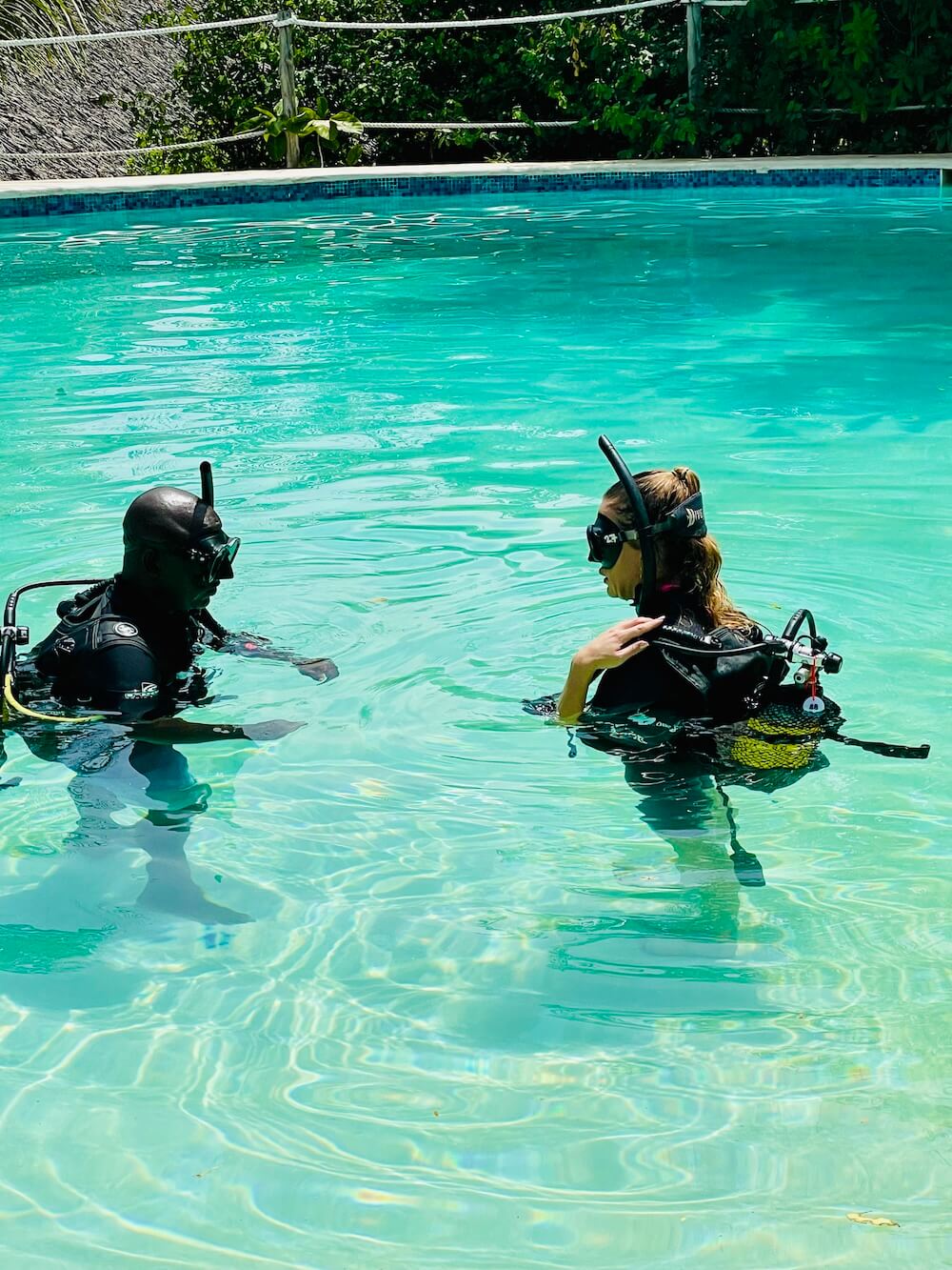 Me diving in pool in zanzibar, tanzania