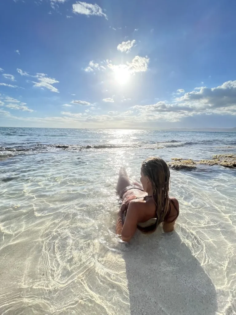 Me by the beach in Lime Caye, Jamaica