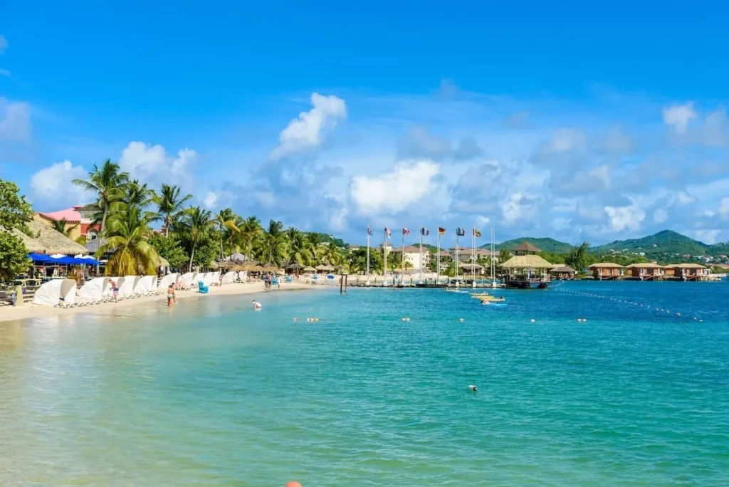 Pigeon Point beach in St. Lucia