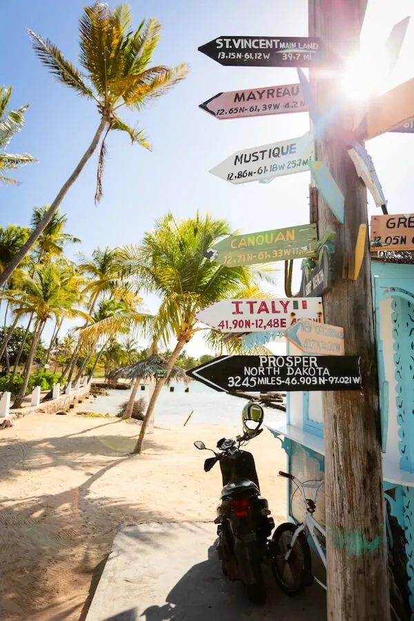signs at a beach in saint vincent